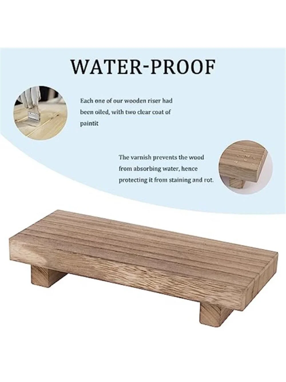 Small Wood Tray Pedestal Stand Farmhouse Bathroom Decor Decorative Wooden Riser